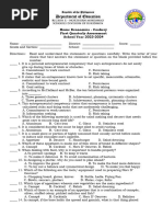 TLE-HE (Cookery) Grade 9 Quarter 1 Test Items, Key Answers - Answer Sheet