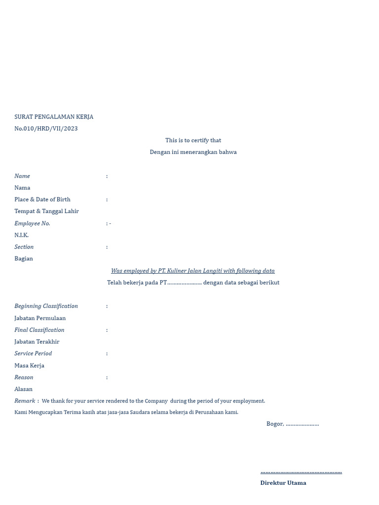 Contoh Paklaring | PDF