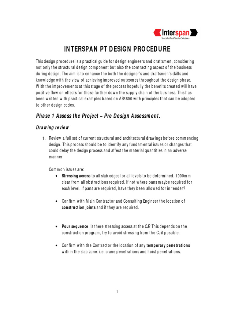 Interspan PT Design Procedures 28-10-2015 | PDF