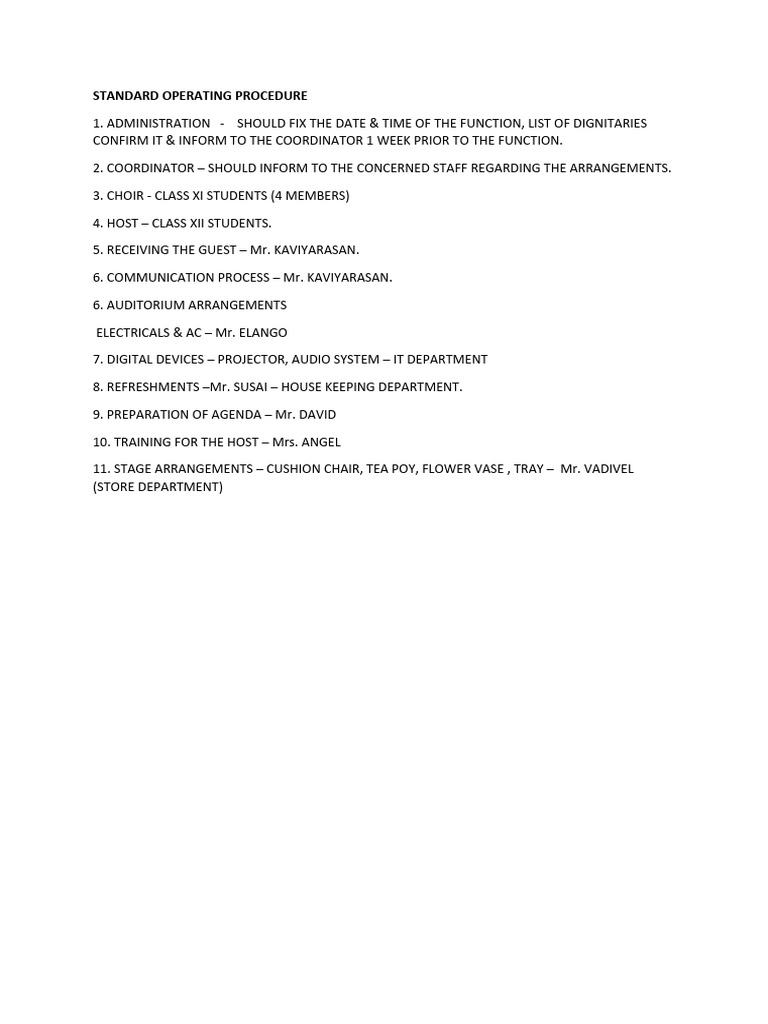 Event Coordination SOP Guide | PDF