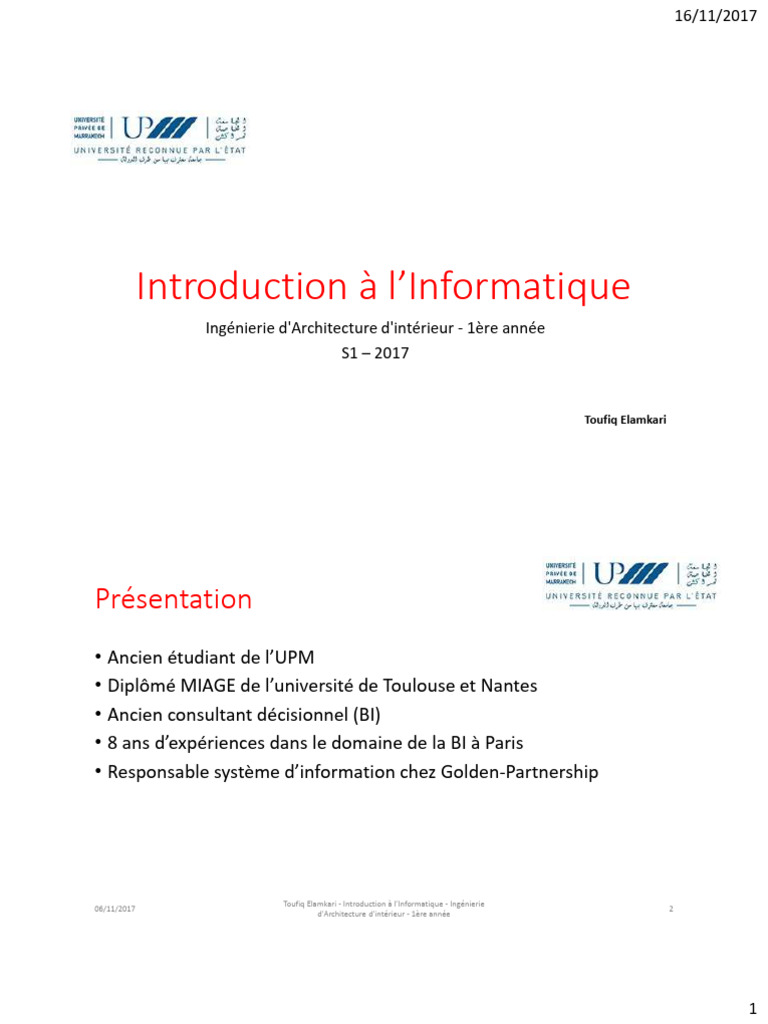 Introduction à l'Informatique en 1ère année | PDF | Wi-Fi | Système d ...