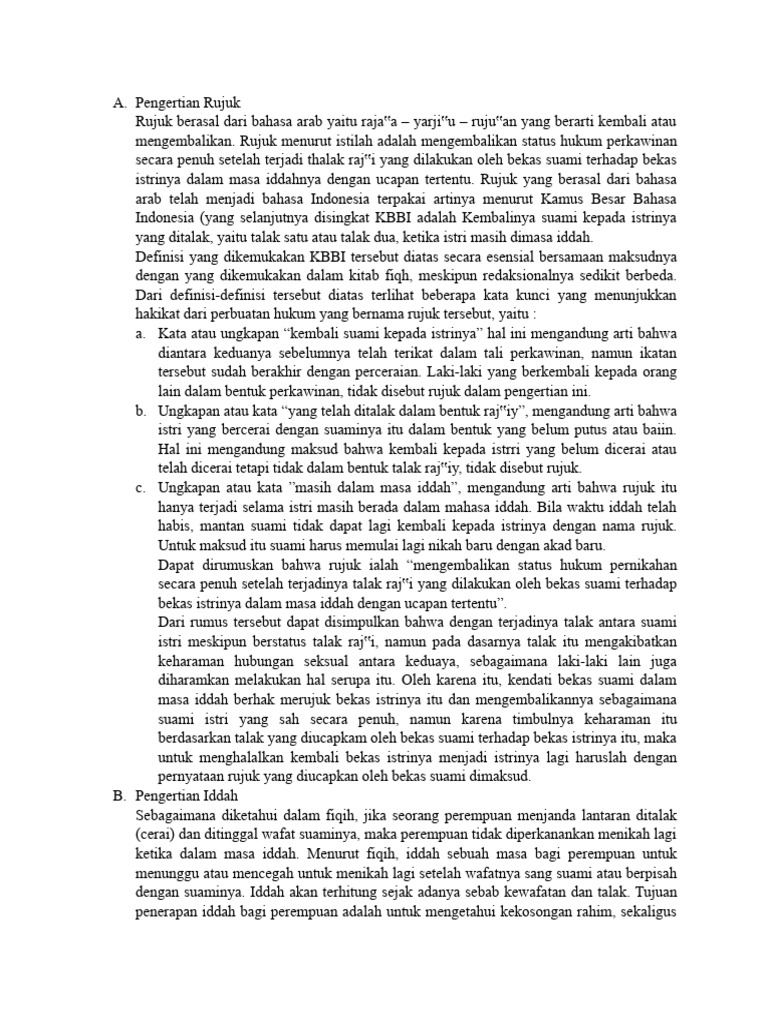 Panduan Rujuk dan Iddah dalam Islam | PDF