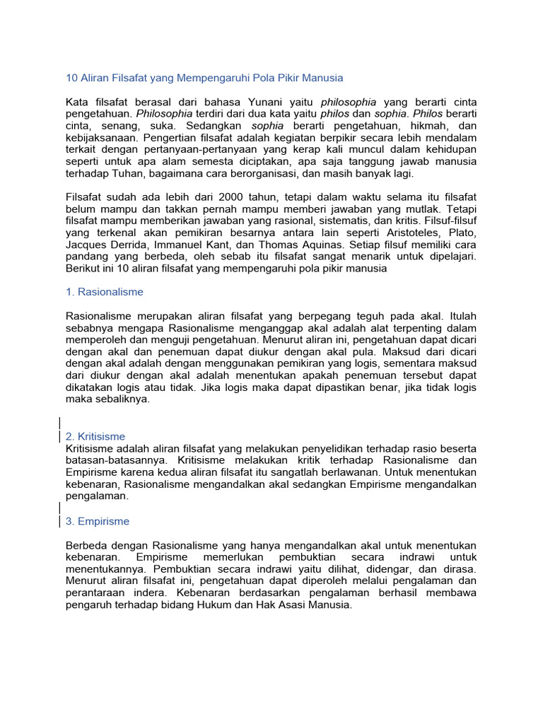 Aliran Filsafat di Era Globalisasi