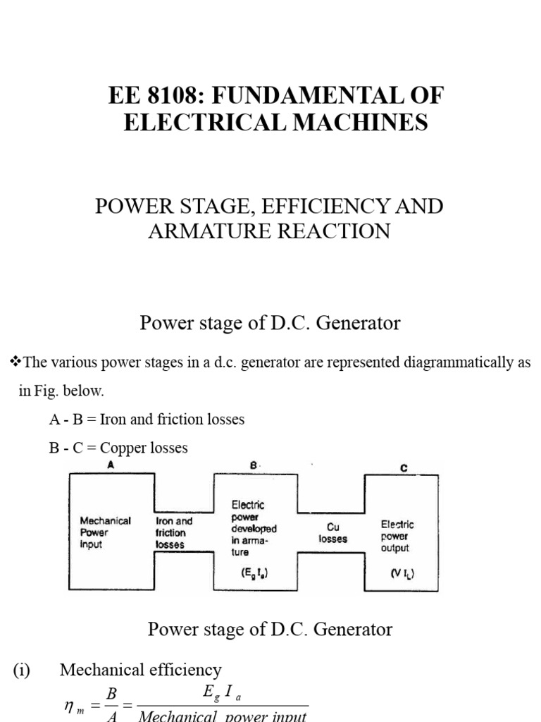 Power Stages in DC Generators | PDF | Materials Science | Electromagnetism