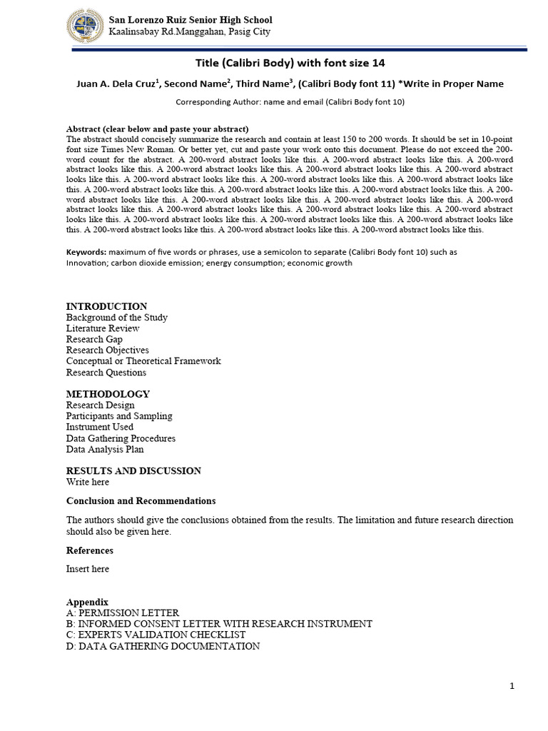 SLRSHS - FULL PAPER Template 1 | PDF