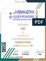 Certificate for S.AKHIL for _FUNDAMENTALS OF BANKING_
