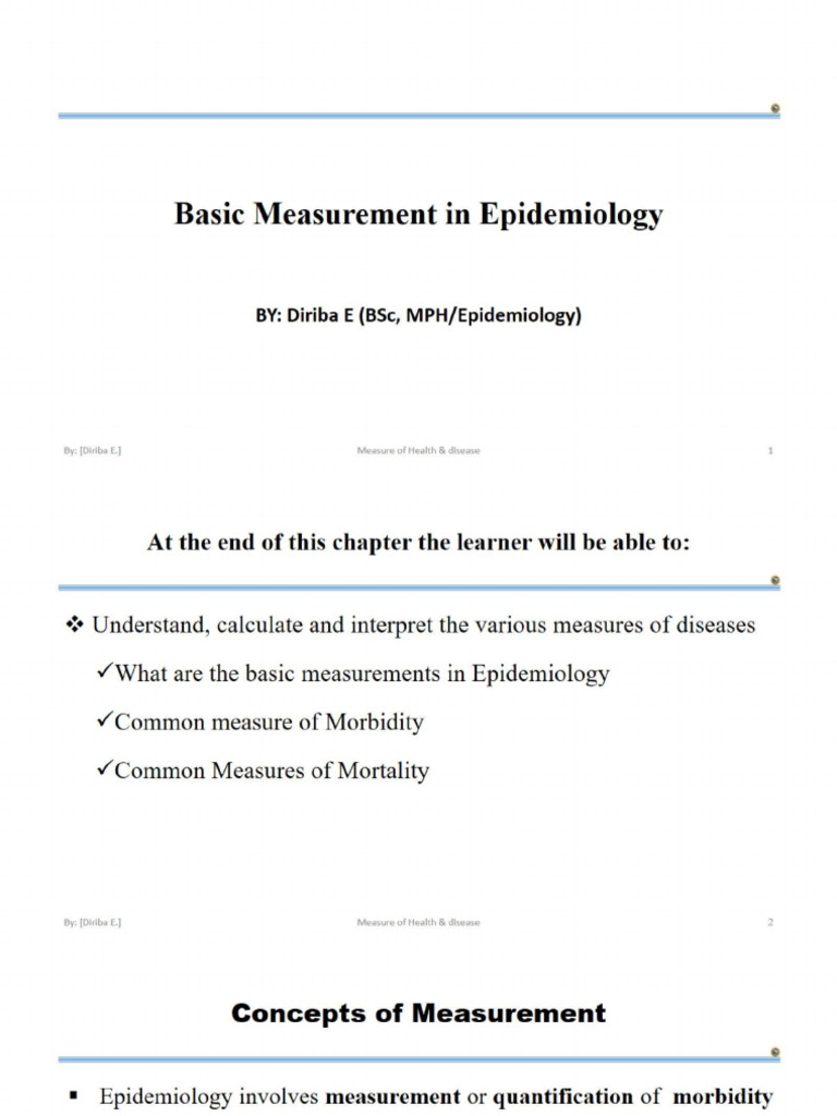 III__Measurement in Epidemiology ppt PDF