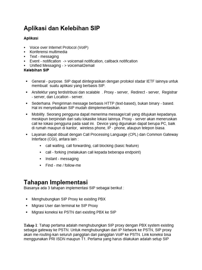Keuntungan dan Aplikasi SIP | PDF | Komputer