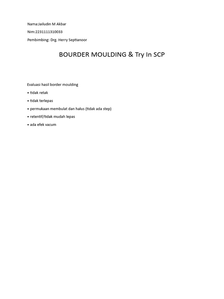 Evaluasi Moulding Bourdier | PDF