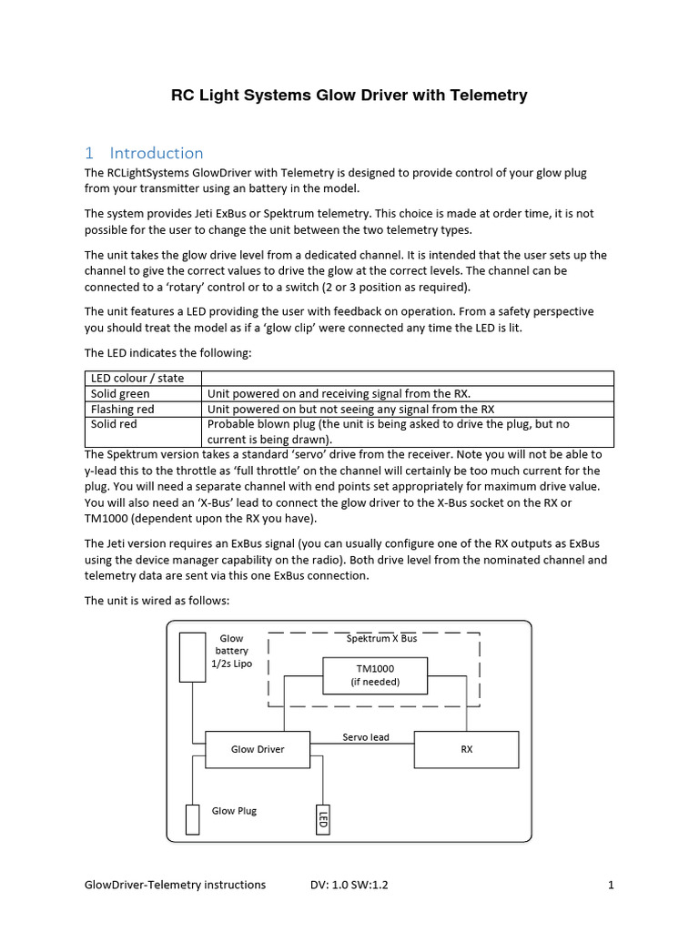 Glow Driver Telemetry Setup Guide | PDF | Switch | Telemetry