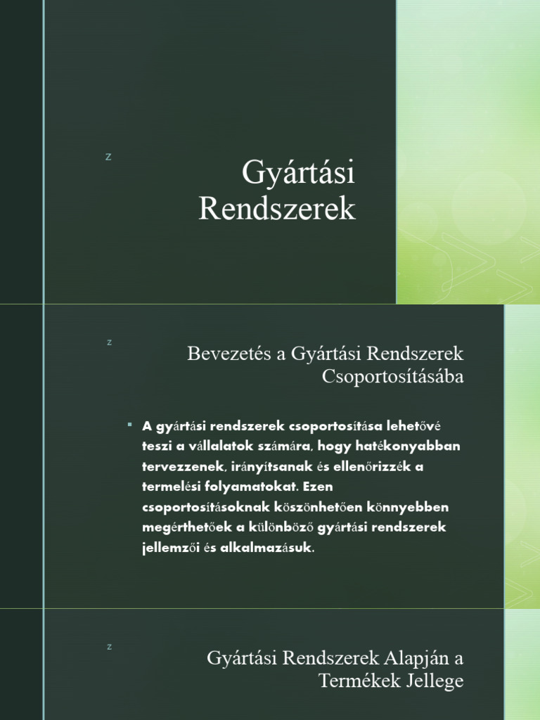 Gyártási Rendszerek | PDF