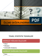 Ölçme Ve Değerlendi̇rmede Kullanilan Bazi İstati̇sti̇kler.