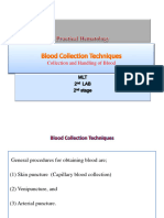 Blood Collection Techniques PRACTICAL Hematology