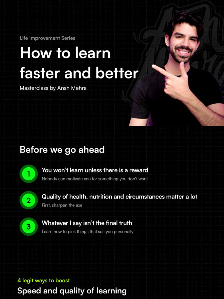 How to learn faster by ansh mehra pdf