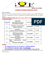 Sof Olympiad Foundation Exam Schedule Iii To Xii 202324