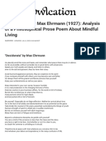 Desiderata - by Max Ehrmann (1927) - Analysis of A Philosophical Prose Poem About Mindful Living