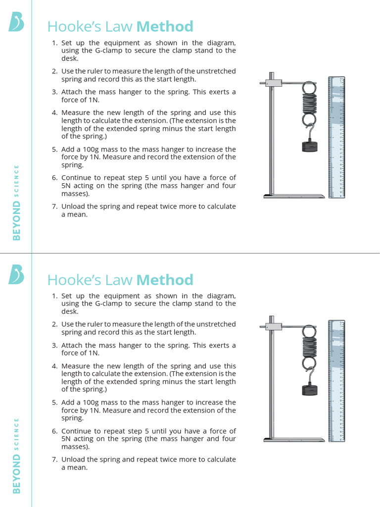 Hooke's Law Method Worksheet | PDF
