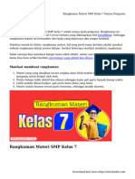 Rangkuman Materi SMP Kelas 7 Semua Pelajaran