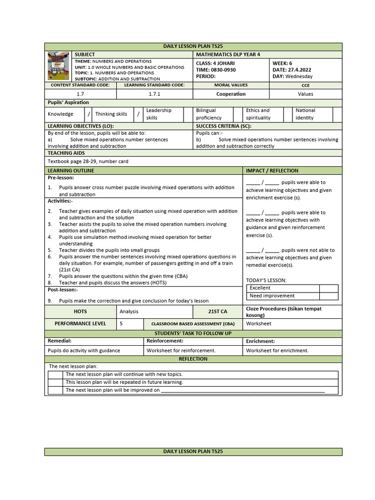 Mathematics Year 4 Pdf
