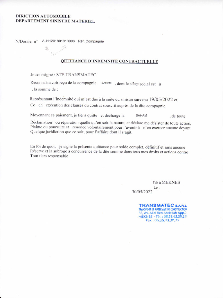 Modèle de déclaration bris de glace | PDF