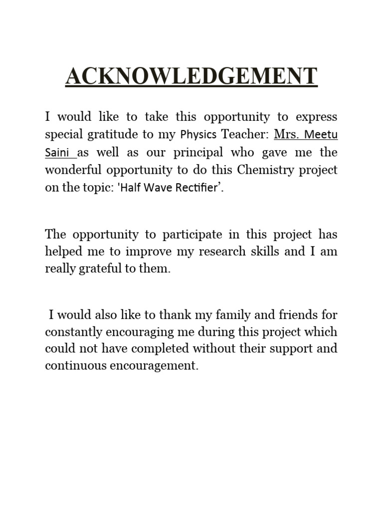 Acknowledgement Bio | PDF | Career & Growth | Social Science
