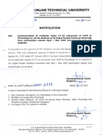Gujral Punjab Technical University: 22oq Notification