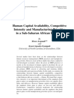 Human Capital Availability, Competitive Intensity and Manufacturing Priorities in A Sub-Saharan African Economy