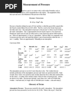 Pressure Unit Conversion Table | PDF | Pascal (Unit) | Physics