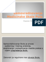 Samovrednovanje Medicinske Škole Pula