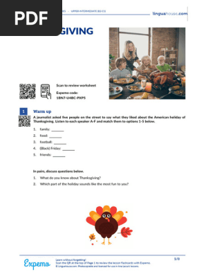 Thanksgiving British English Student