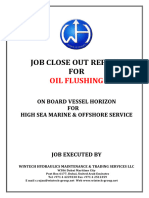 Job Close Out Report - Oil Flushing - Horizon