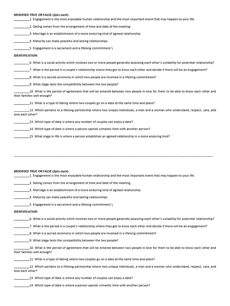 Modified true or false pdf