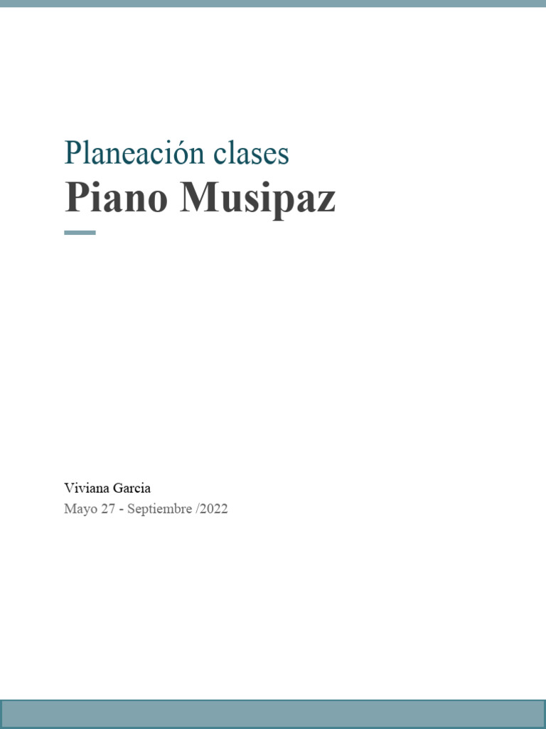 Planeación de Clases de Piano 2022 | PDF | Piano | Ritmo