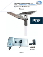 Datasheet for integrated solar LED street light 30W  60W EL series - Copie