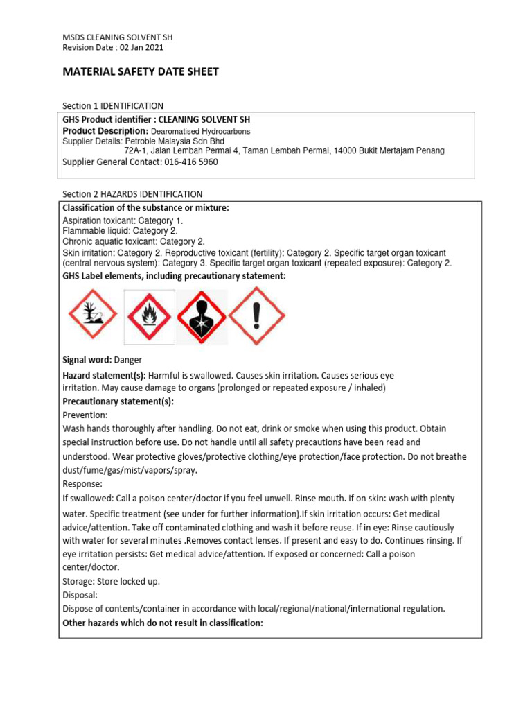 SDS CLEANING SOLVENT SH_PMSB_2022 (1) PDF