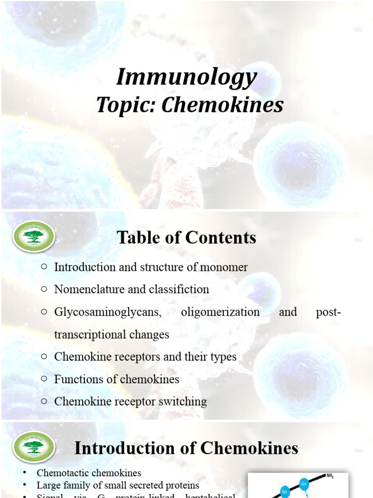 Overview of Chemokines and Their Functions | PDF | Chemokine | Immune ...