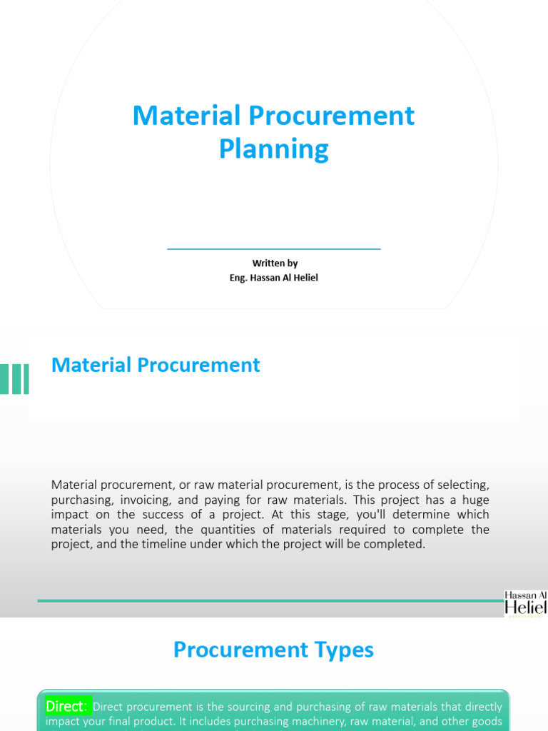 Effective Material Procurement Strategies | PDF | Inventory | Procurement