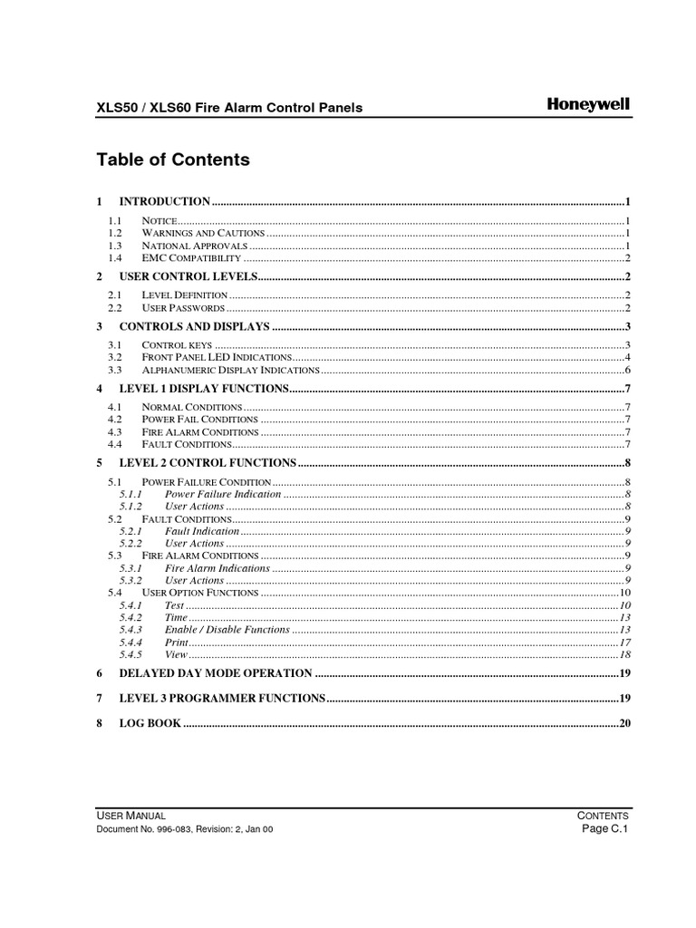 XLS50/XLS60 Fire Alarm User Manual | PDF | Electromagnetic Interference ...