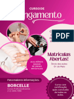 Panfleto Curso de Alongamento Tons de Rosa