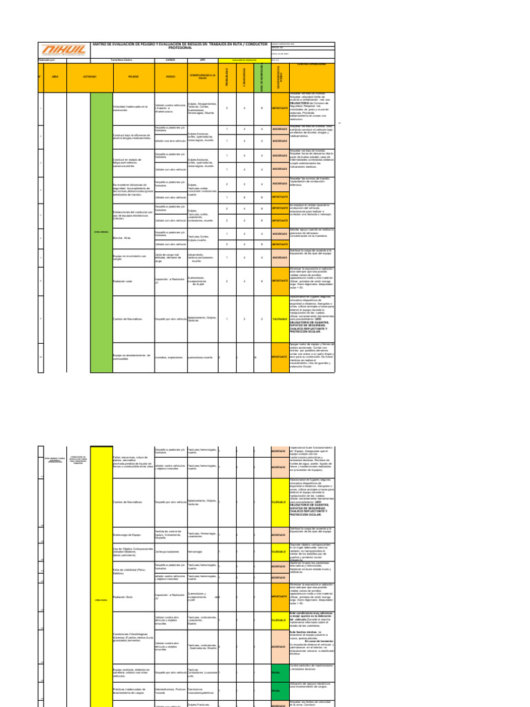 Evaluación de Riesgos en Conducción Terrestre | PDF