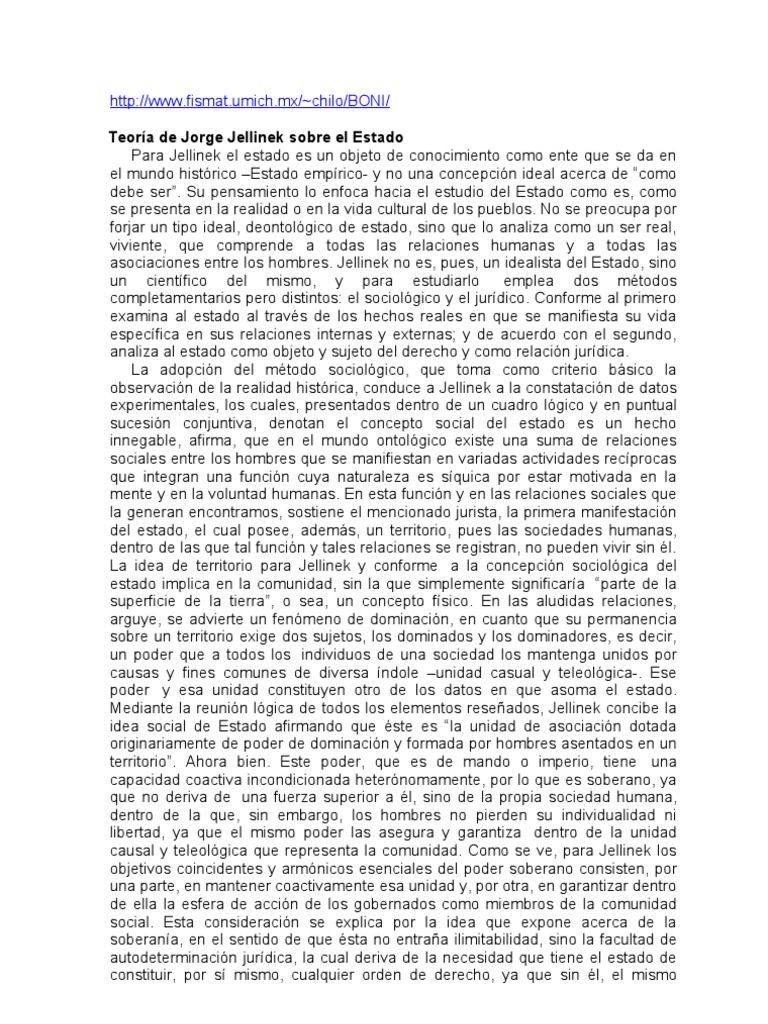 Jellinek 4 Estado (Forma de gobierno) Soberanía