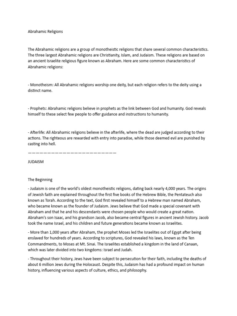 Abrahamic Religions PDF