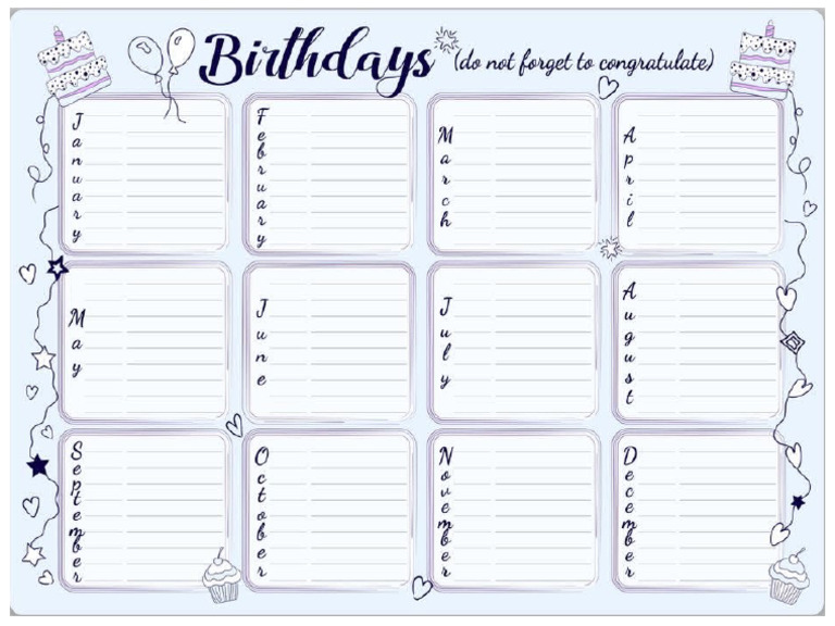 Birthday tracker | PDF