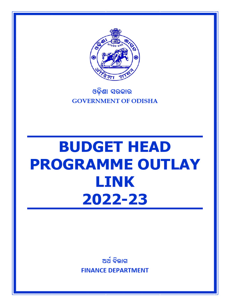 Odisha Budget Head Programme Outlay Link 2022-23 | PDF | Welfare ...