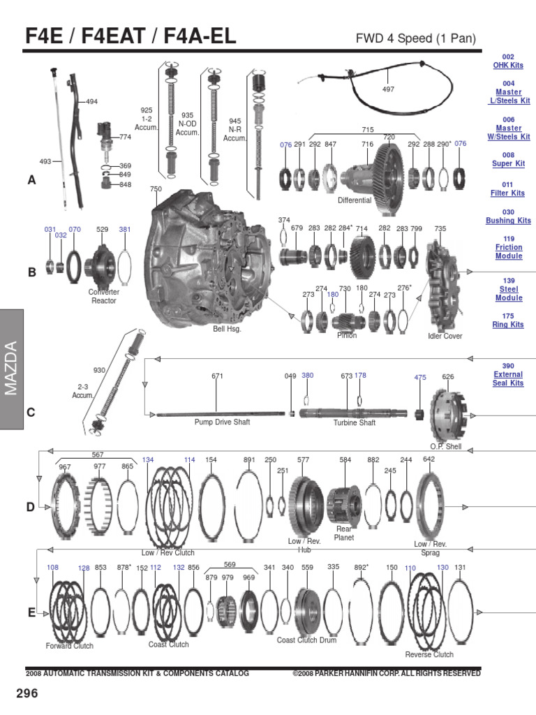 F4AEL Transmission Components Catalog | PDF | Automatic Transmission ...