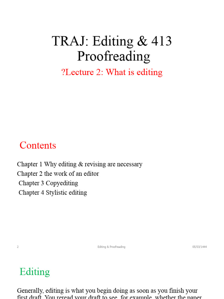 Editing & Proofreading (Lecture 2) | PDF | Editing | Copy Editing