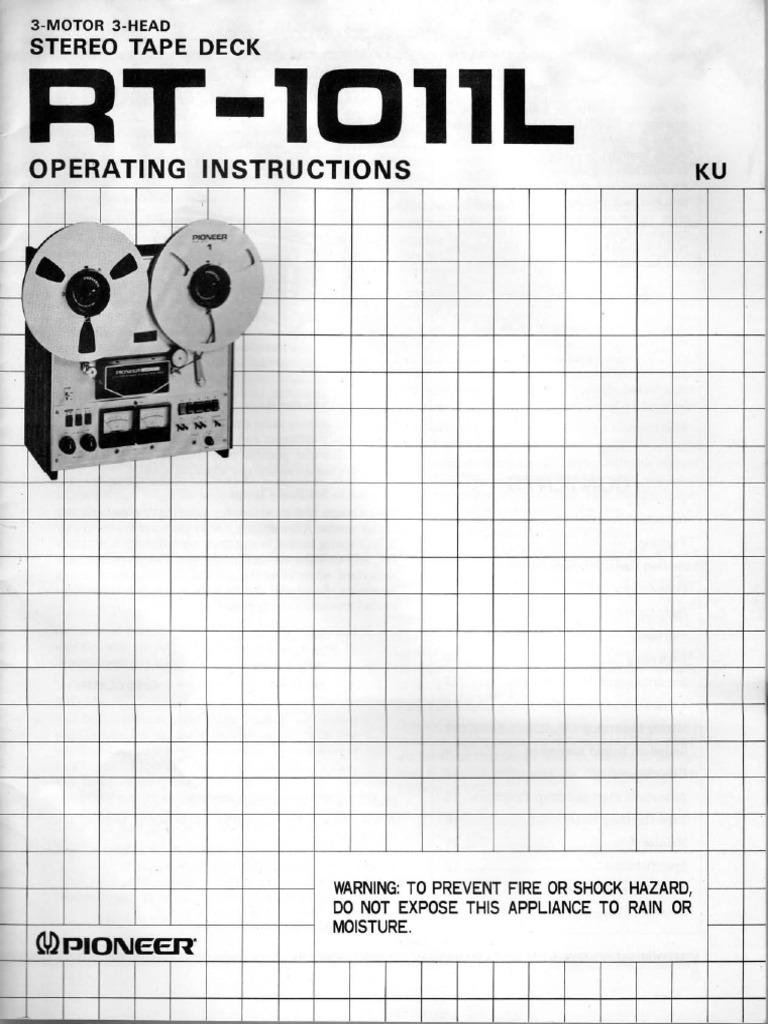 Magnétophone à bande PIONEER rt-1011L - 9,5 / 19 cm/s - 4 pistes