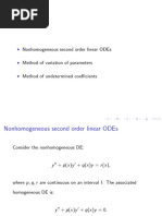 Nonhomogeneous Second Order Linear Odes