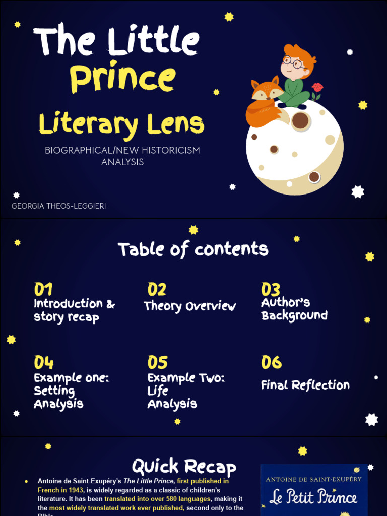 The Little Prince: Biographical and New Historicism Analysis | PDF ...