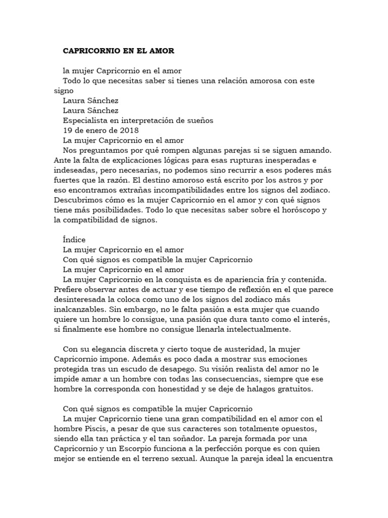 Capricornio en El Amor | PDF | Amor | Zodíaco